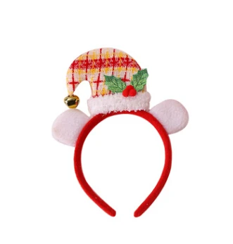 B FUNKY SANTA HAT зеленый бант Рождественская повязка на голову рождественские вечерние платья голова боппер офис - Цвет: B