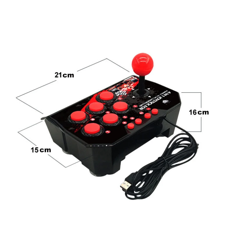 PC Joystick Gamepad USB Arcade Fight Stick PC Street Fighter Arcade Game Fighting Joystick Controller for Switch PS3 Gamepad