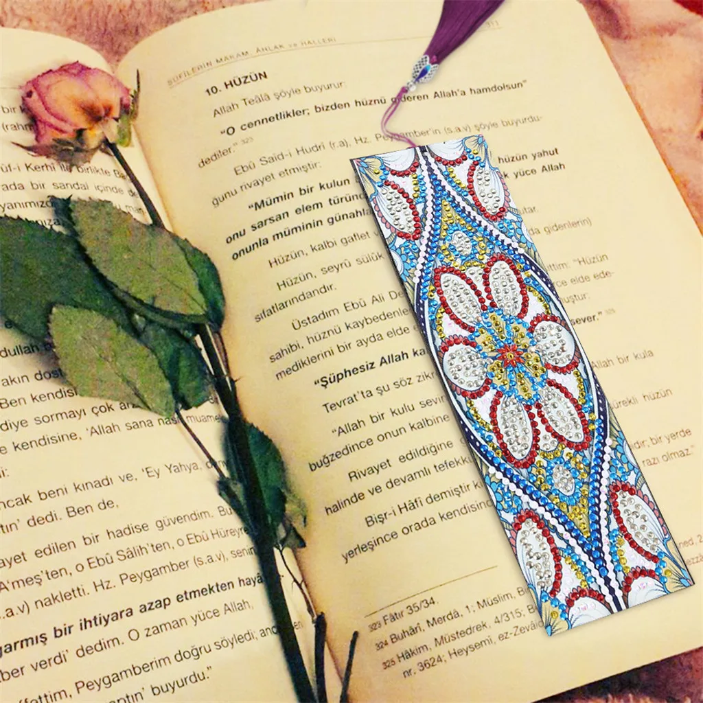 5D DIY алмазная живопись кожа Закладка с кисточкой книжные знаки особой формы Алмазная вышивка DIY ремесло традиционный китайский