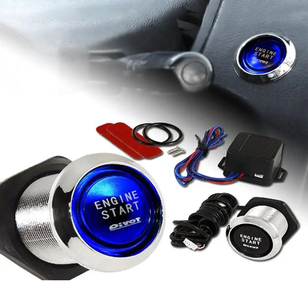  Car Engine Push Start Button RFID Engine Lock Ignition Keyless Entry System Door Push Button Tactil