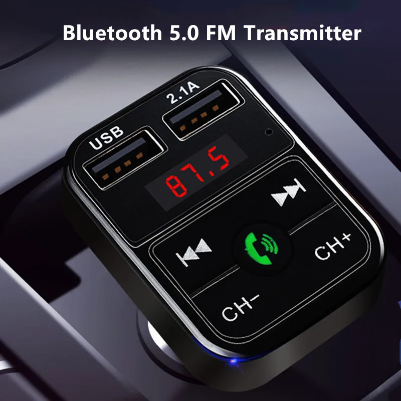 

Fast USB Car Charger Bluetooth 5.0 FM Transmitter Modulator Handsfree Car Kit 3.1A Fast Phone Charger Audio MP3 Player