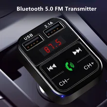 Cargador de coche rápido USB Bluetooth 5,0 FM Transmisor modulador Kit de manos libres para coche 3.1A cargador de teléfono rápido reproductor de Audio MP3