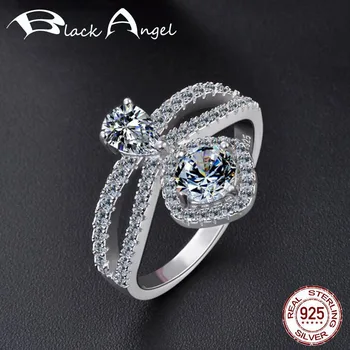 

Authentic 925 Sterling Silver Square Clear Zircon Geometric Exquisite Crown Wedding Ring for Women Fine Jewelry