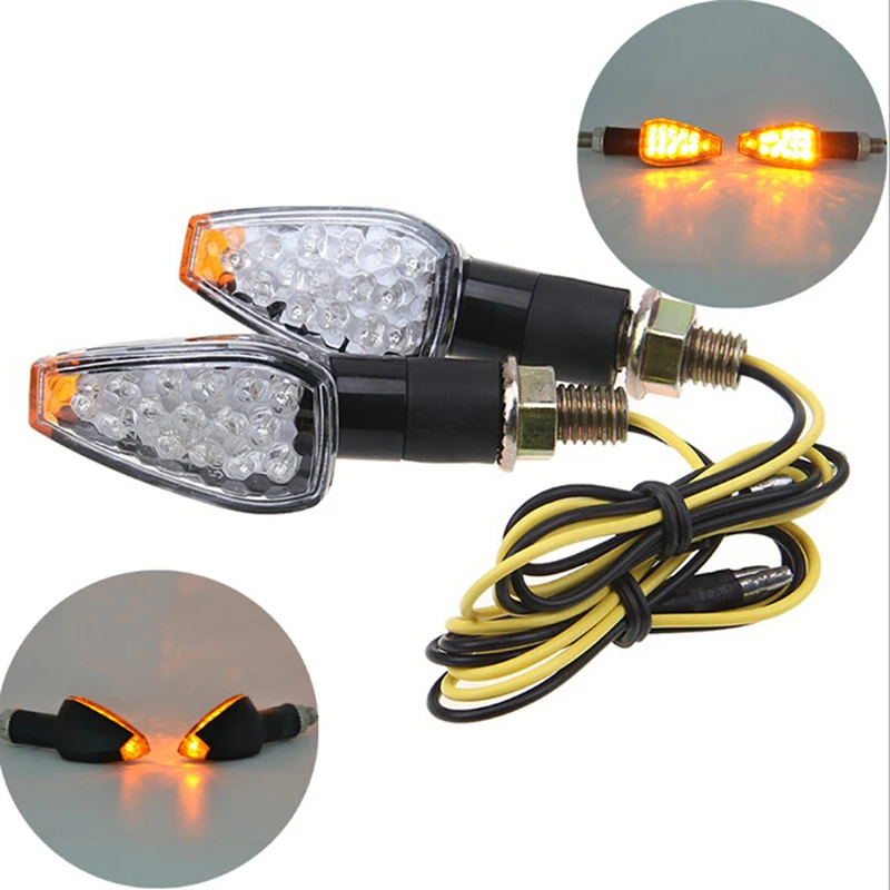 1PCS Universal 12V Motorcycle Turn Signal Lamp Amber Light Indicator 14 LED