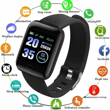 

2020 Smart Watch Heart Rate Smart Wristband Sports Watches Smart men women Waterproof Smartwatch for Android iOS D16 PK 116 plus