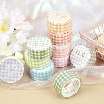 

1pc Cute Plaid Washi Tape Kawaii Adhesive Tape Decor Masking Tapes For Kids Scrapbooking DIY Photos Albums Supplies Stationery