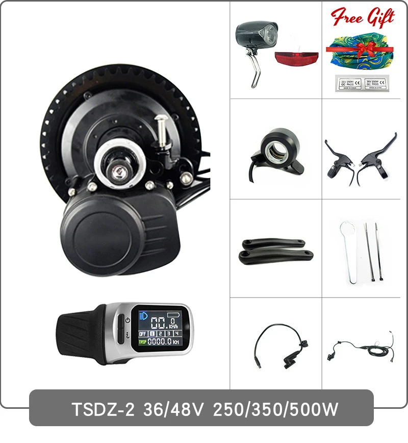 Best TSDZ 2 Tongsheng 36V 250W 350W 500W 48V 500W XH18 Torque Sensor Mid Central Motor Electric Bicycle E bike Kit with Battery 4