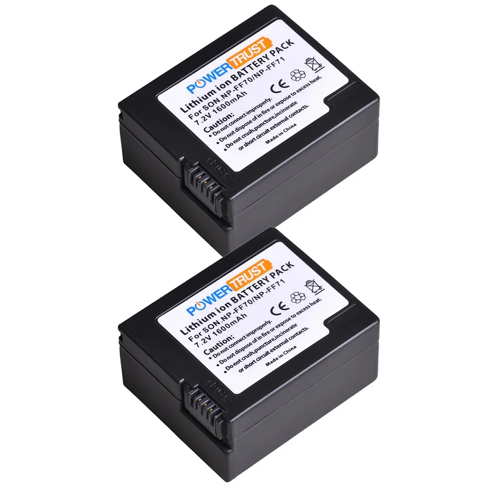 PowerTrust Rechargeable Battery Pack for Sony NP-FF71, NP-FF70, NP