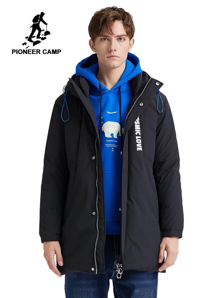 Пионерский лагерь длинный мужской пуховик толстый повседневный черный хаки с капюшоном модная одежда пальто для мужчин AYR907401
