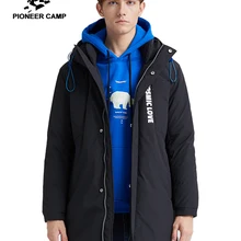 Пионерский лагерь длинный мужской пуховик толстый повседневный черный хаки с капюшоном модная одежда пальто для мужчин AYR907401