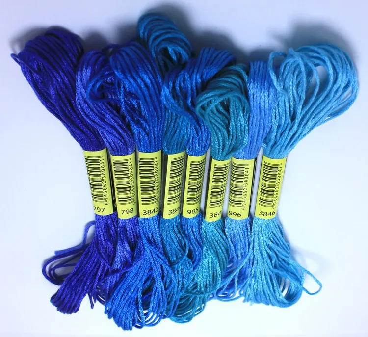 8 метров 8 шт градиентные цветные нитки для вышивки крестом DIY плетеные проволочные нити Skein вышивка нить плетение Браслеты нить - Цвет: 8