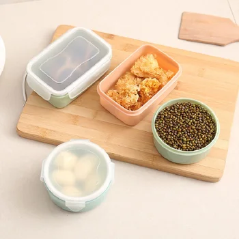 

Round Mini Refrigerator Storage Box Kitchen Small Lunch Box Bento Box Plastic Storage Box Rectangular Sealed Box