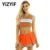 Женский костюм Болельщицы Cheer Uniform Suit Cosplay rave Outfit V Образным Вырезом без рукавов Укороченный топ с Мини плиссированной Юбкой для танцев