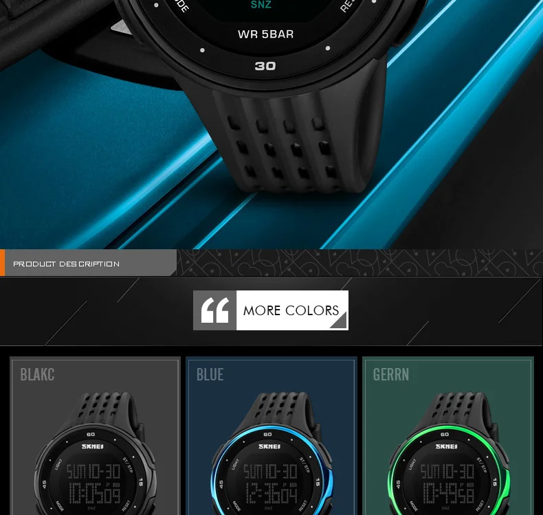 SKMEI Digital Wrist Watches Men Outdoor Sport Watch Chronograph Fashion Clock Top Waterproof Relogio Masculino Man Watch 1219