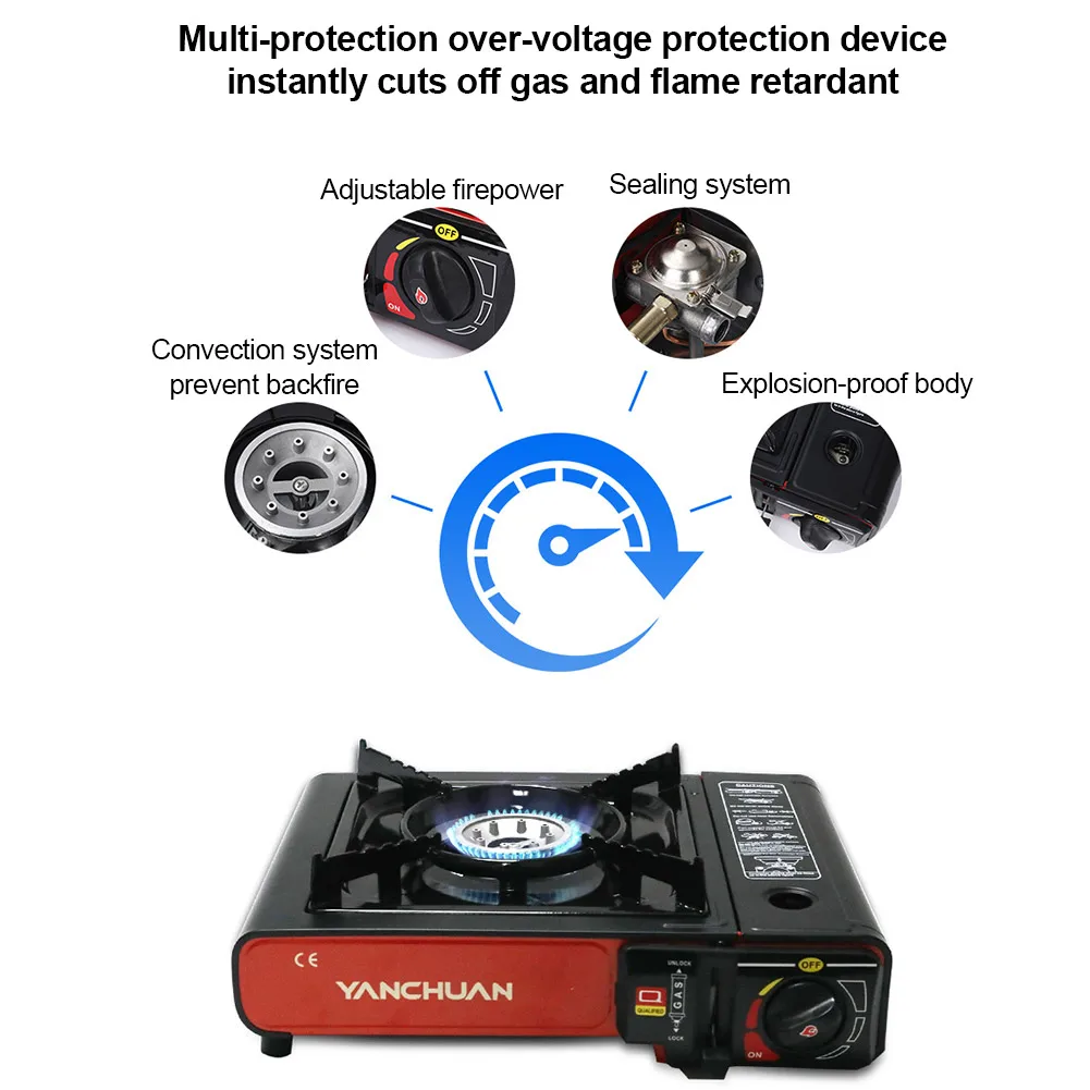 Réchaud,Réchaud Portable à gaz Butane, avec puissance de feu réglable