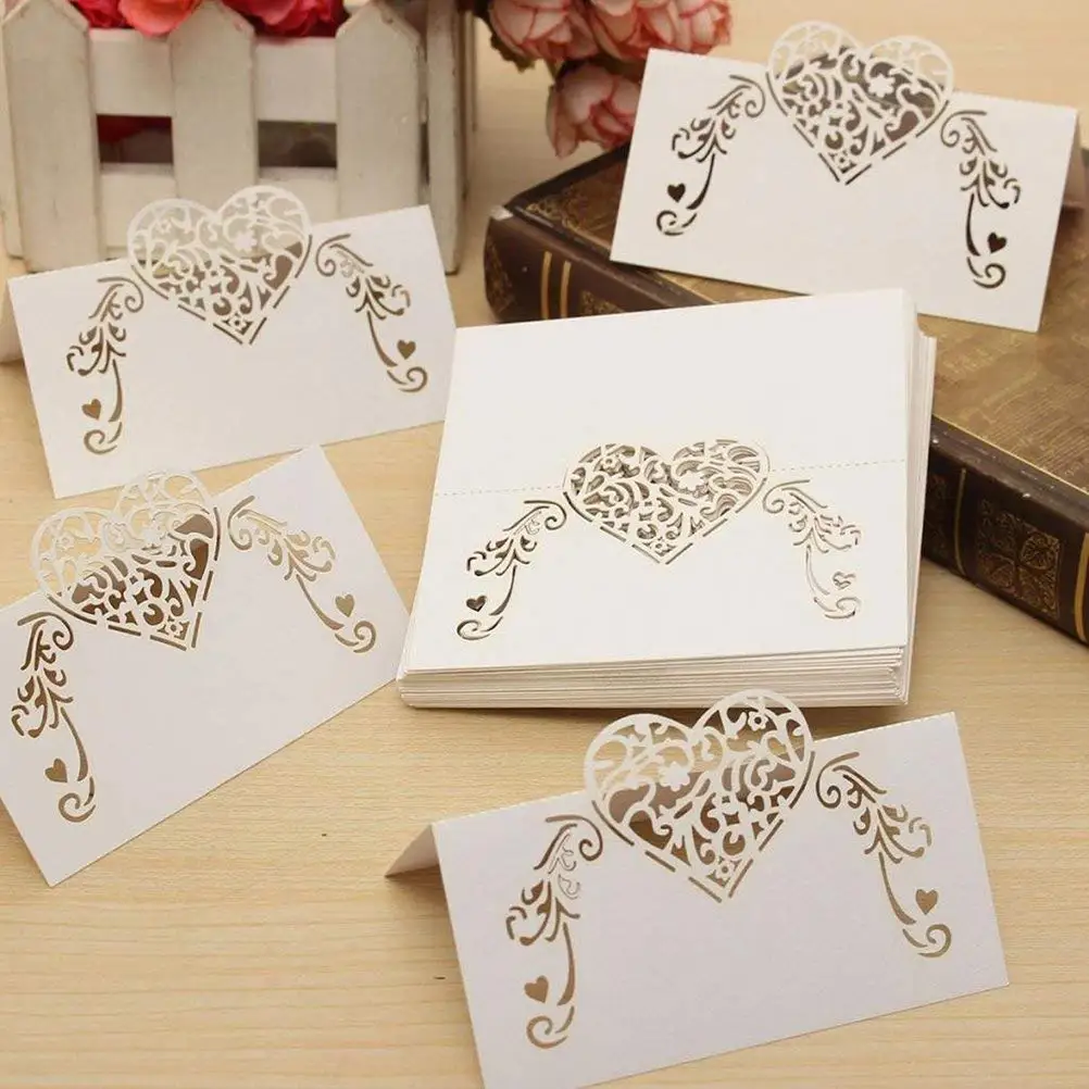 metable 50pcs Table Place Cards Wedding Party Table Name Place Cards Favor Decor