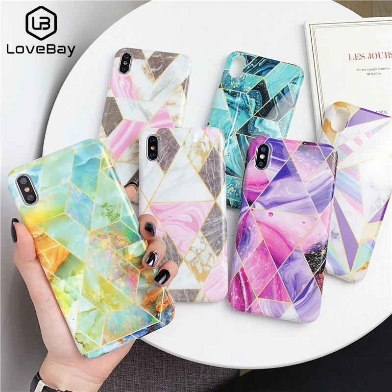 Lovebay гладкие чехлы для телефонов iPhone XR XS Max X 6 6S 7 8 Plus Классический Мраморный
