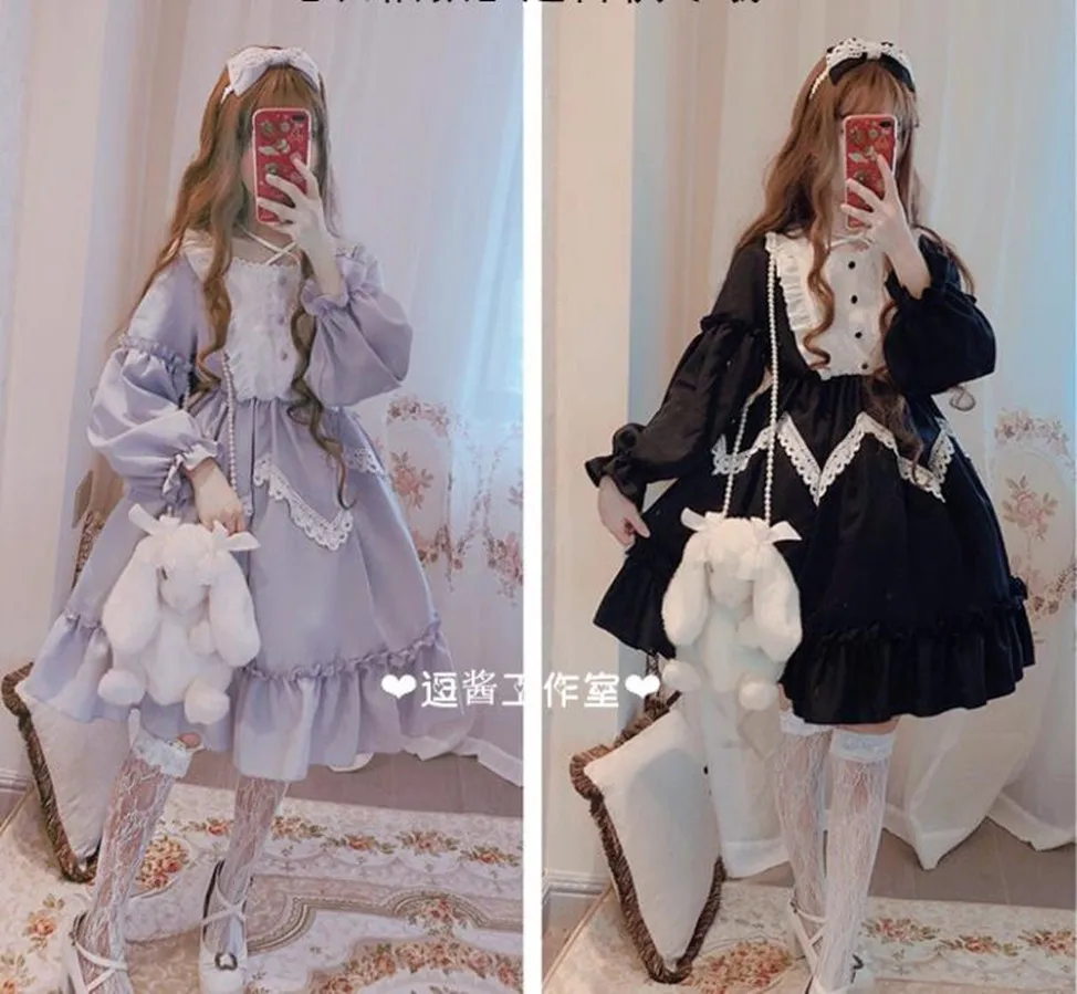 

Kawaii girl gothic lolita op loli vintage lace cross bandage short/long sleeve victorian dress Gothic palace sweet lolita dress