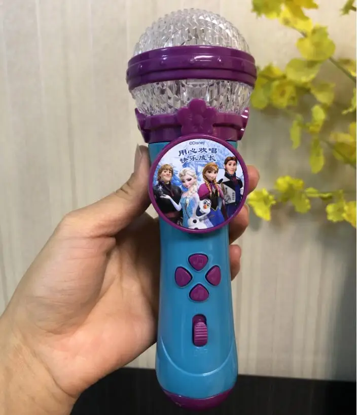 

HOT 2019 New Genuine Frozen George Musical Instruments light music Microphone Education Toy Birthday Gifts For Kids of Christmas