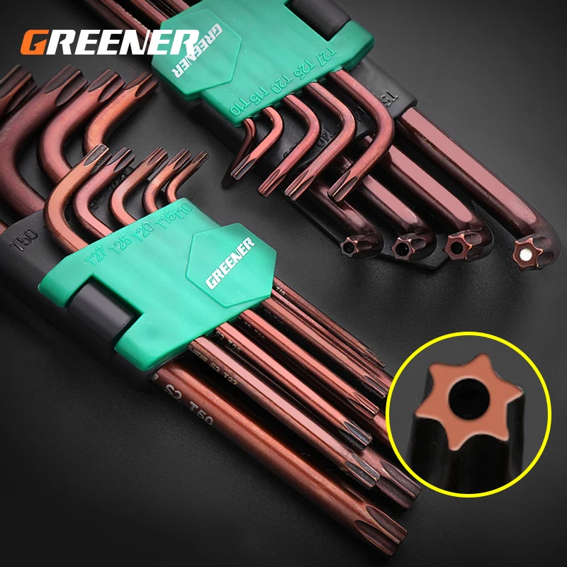 Greener 9pcs Doubleend L Type Screwdriver Hex Wrench Set Allen Key