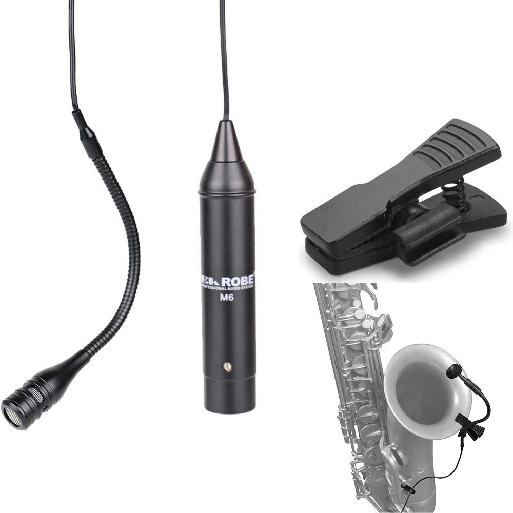 Cardioid Condenser Microphone System Clip on Musical Instruments for Saxophone Trumpet Sax Horn Tuba flute Clarinet piano violin 