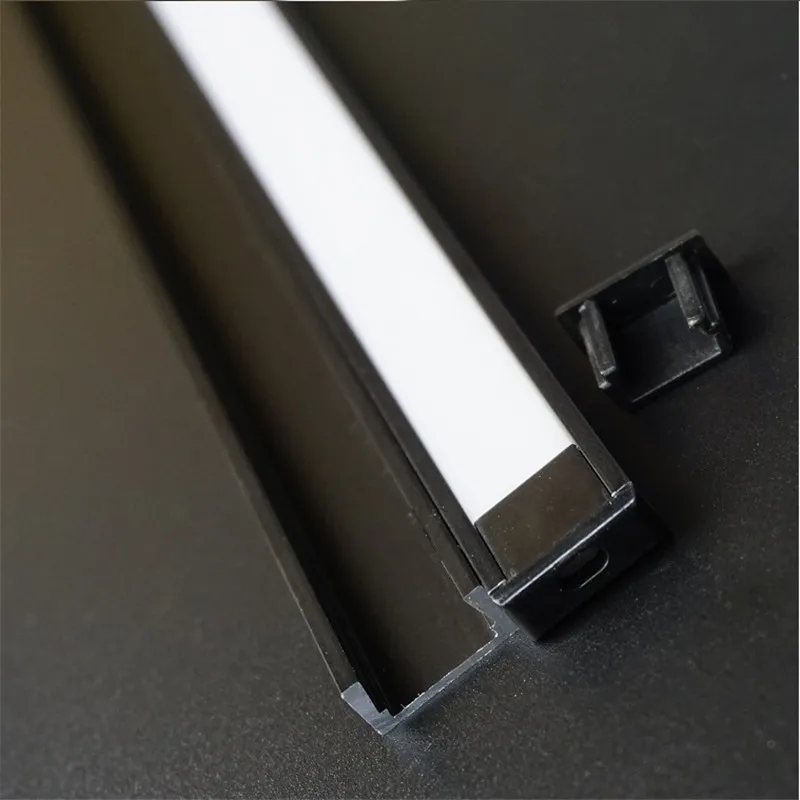 5-30pcs 100cm flat U type black  slim led aluminium profile 12mm 5V 12V 24V 5050 5630 3528 wall ceiling mounted led channel