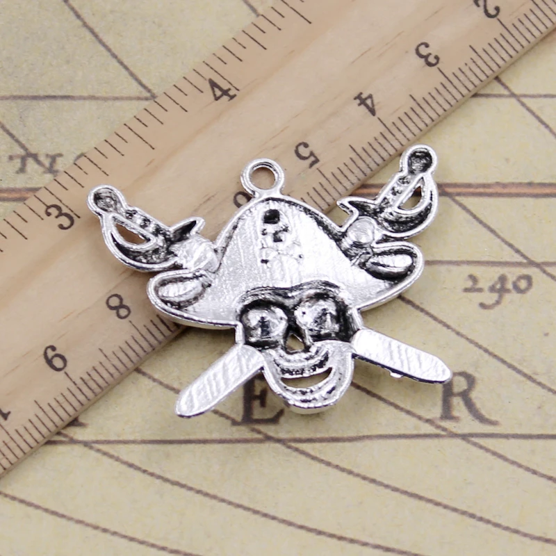Lot De 5 Perles Tête De Mort 3D Argent Tibétain - 12x10 Mm, Neuf, Pour Création Bijoux