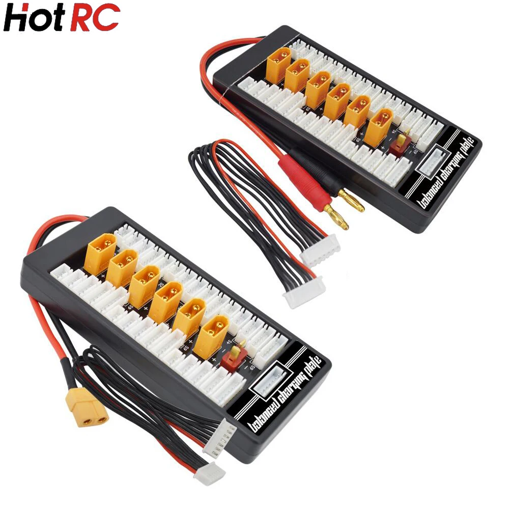 

High Quality 2S-6S XT60 Plug Parallel Charging Board Para Board XT60 Plug 4.0MM Bananer for Imax B6 B6AC B8 6 in 1