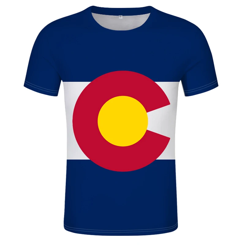 Camiseta de Colorado hecha medida con número de nombre, de los Estados Unidos, Denver Co, estampado de América, Primavera, Pueblo Boulder, ropa de comercio|Camisetas| - AliExpress