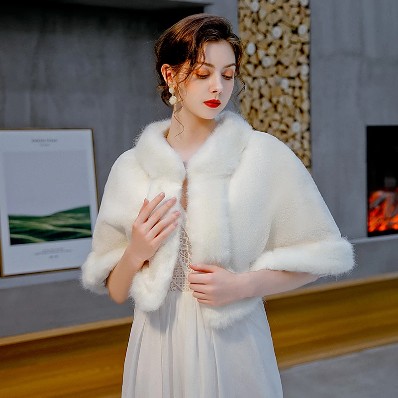 

Wedding Cape 2020 New Wedding Jackets Wrap Luxury Universal Cold Protection Shawl Classic Fur Shawl Wedding Bolero