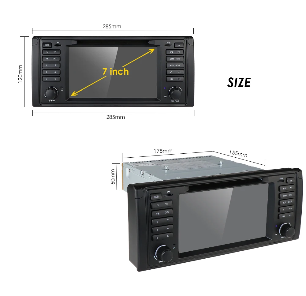  DSP Android 9.0 4G WIFI 1din Car Multimedia Player For BMW X5 E53 E38 GPS stereo audio navigation m