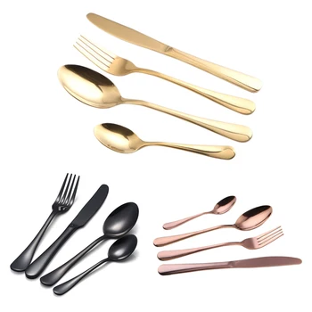 

Stainless Steel Cutlery Set Teaspoon Dinner Fork Knife Western Tableware Dinnerware Kitchen Tools