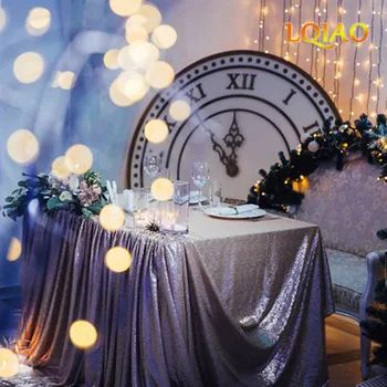 

Champagne/Gold Embroidered Sequin Tablecloth 90x156in-225x390cm Sequin Table Cloth for Wedding Birthday Party Buffet Decoration