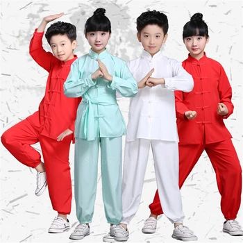 

Children Traditional Chinese Clothing for Kids Kung Fu Boy Girl Tai Chi Uniform Festival Clothing Wushu Adult New Year Clothes