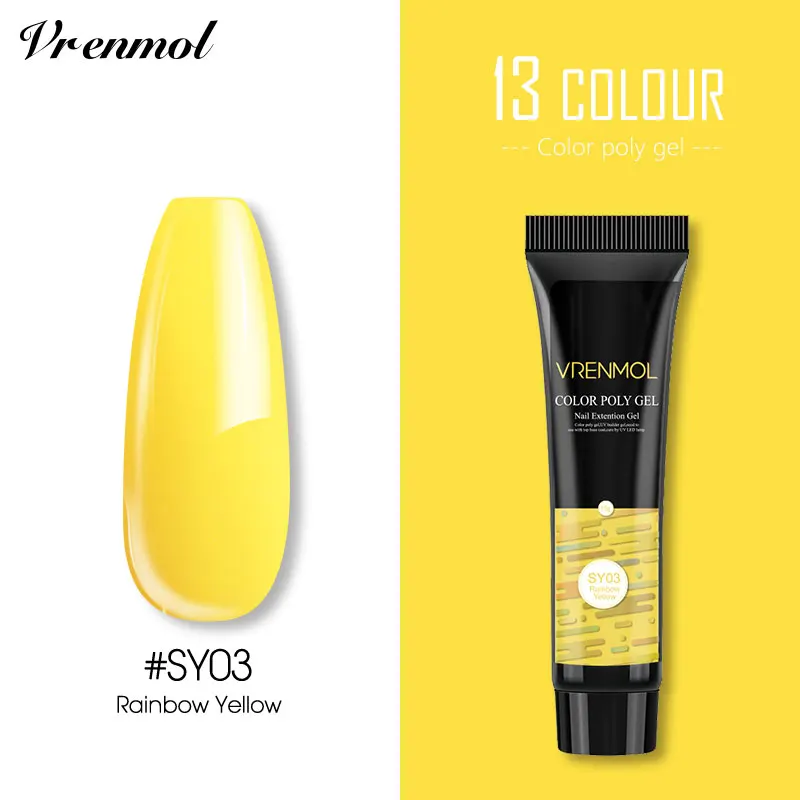 Vrenmol 15g Acrylic Color Poly Gel Gel Nail Polish Gel Finger Extension Poly Gel Camouflage Soak Off UV Camouflage Nail Art - Color: 15G SY03