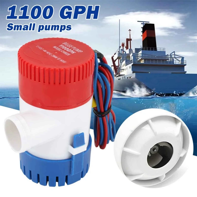 12V 1100 Gph Marine Electric Bilge Pump for Boat Yacht Universal Mounting Hole 
