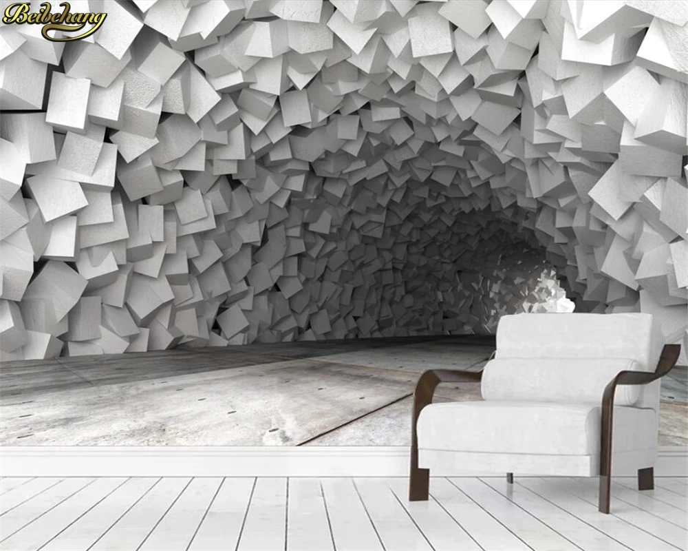 

beibehang 3d custom wallpaper mural cement cave extension space background wall papers home decor papel de parede 3d wallpaper