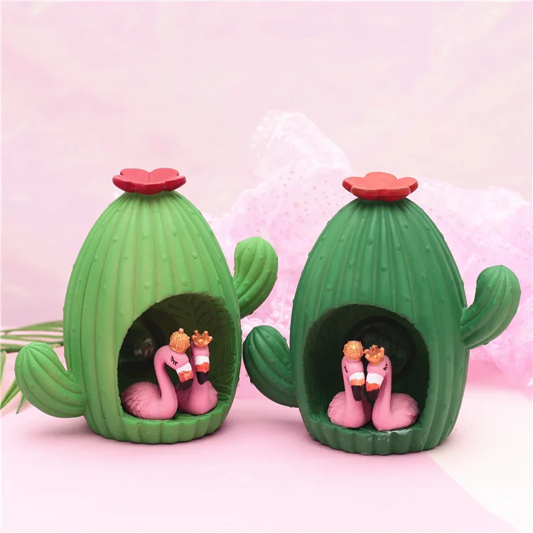 South Korea Creative Cute Deposit Cactus Flamingo Light Included Coin Bank Savings Bank Small Night Lamp Dormitory Desktop Ornam