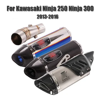 

Motorcycle Exhaust Slip on Escape Tip Muffler Modified Middle Connect Tube for Kawasaki Ninja 250 Ninja Z250 Ninja 300 2013-2016