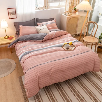 

Cotton Duvet Cover and Pillowcase Bedding Set for Home Hotel Quilt Cover Double Couple Queen Size Nordic Comforter Case 220x240