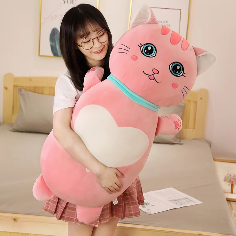 

Cartoon Big Eye Cat Soft Plush Pillows Nap Long Sleeping Pillows Home and Office Nap Cushion