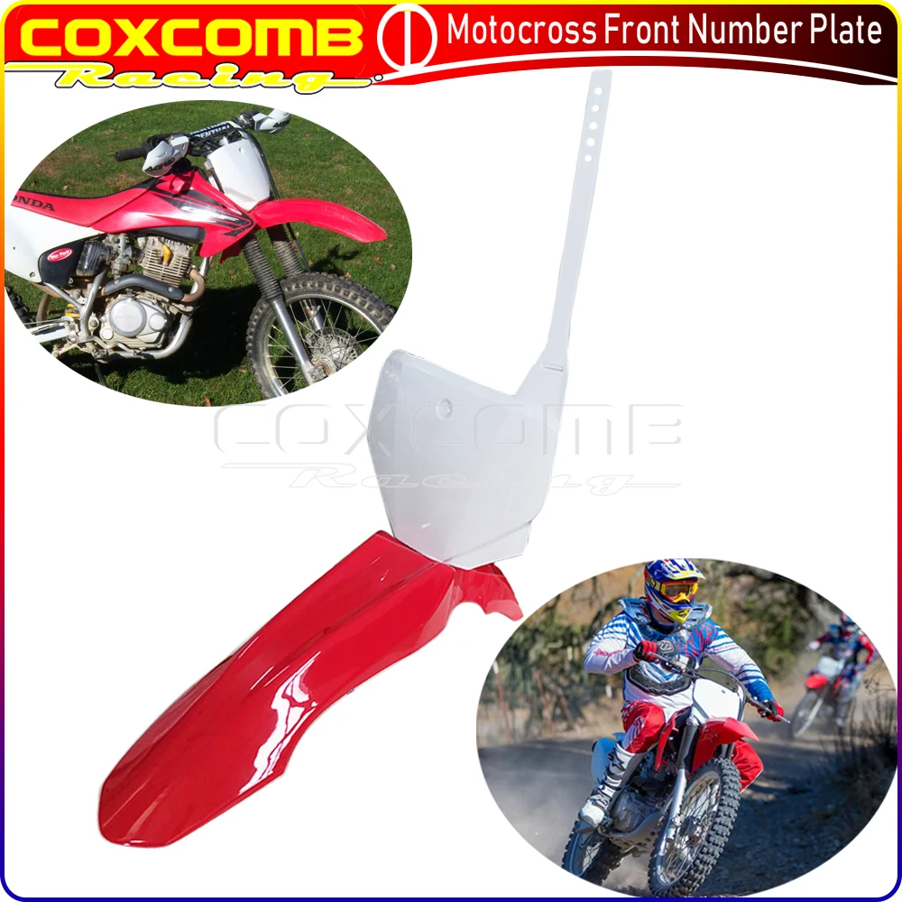 Motocross Enduro Parafango Anteriore In Plastica Abs E Targhe Anteriori Kit Anteriore Pit Bike Per Honda Crf150F Crf230F 2003-2019