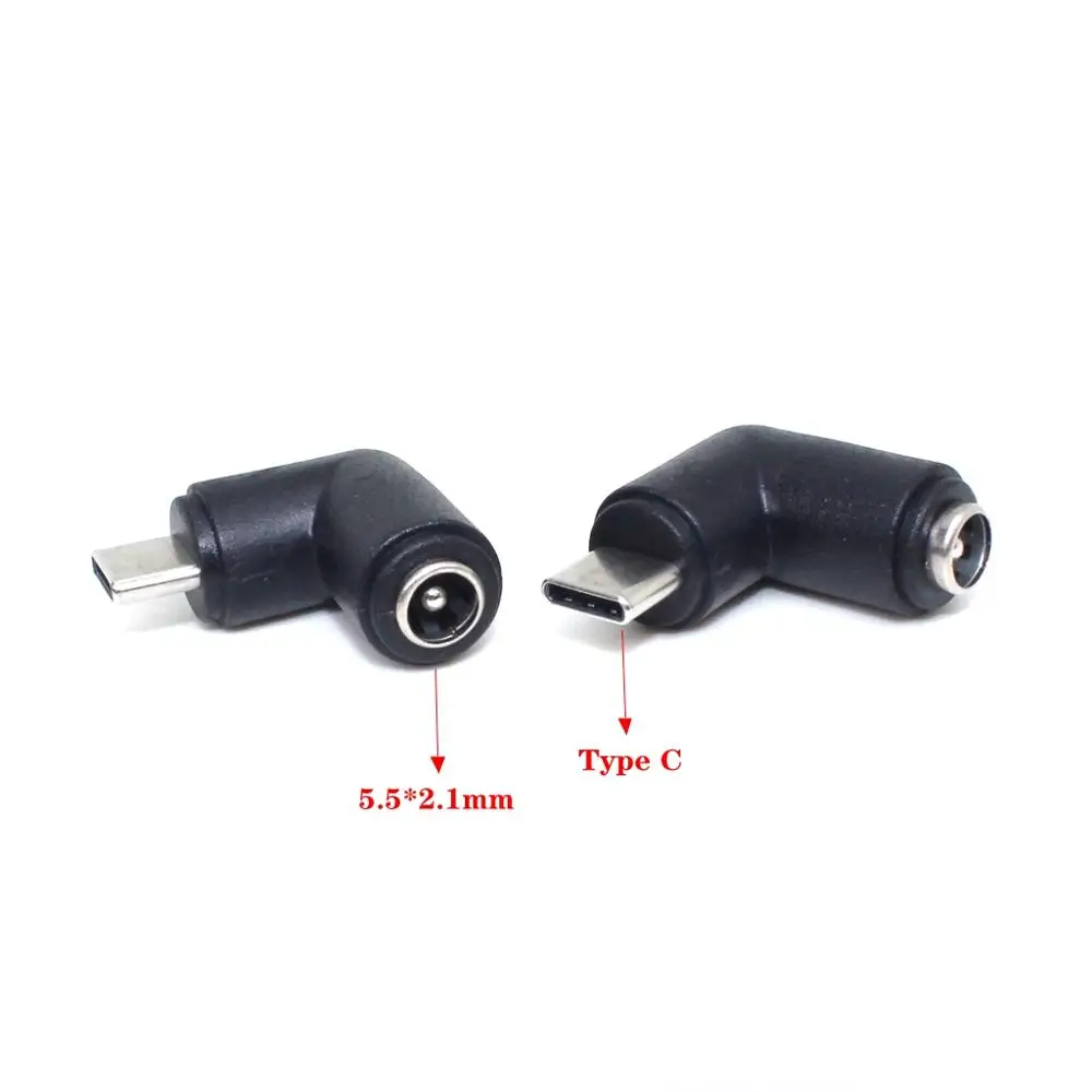 5.5*2.1mm 5.5 x 2.1 mm Female jack to Type-C USB 3.1 Male Plug 90 / 180 Degrees DC Power Connector Adapter DC to Type c male