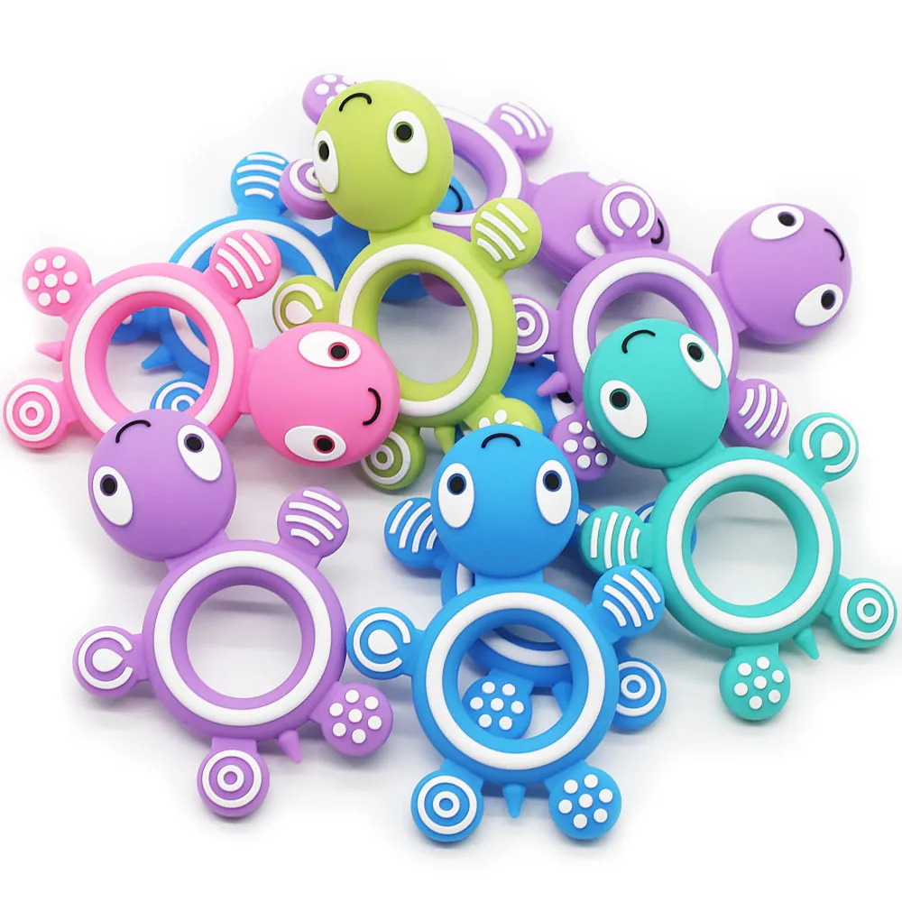 Cute-idea Mixed Colors 2pcs/lot Silicone Beads Baby Teething Chew Cartoon Teether BPA Free DIY Pacifier Chain Baby Product Toys