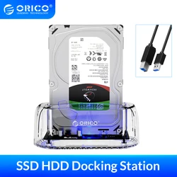 ORICO – Station d'accueil SATA vers USB 3.5, disque dur Transparent de 3.0 pouces, 5Gbps, adaptateur HDD 2.5/3.5 
