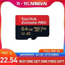 SanDisk Extreme Pro Micro SD карта, 32 ГБ, 64 ГБ, 128 ГБ 256 U3 class 10 до 100 МБ/с. флеш-карты памяти tf cartao de memoria