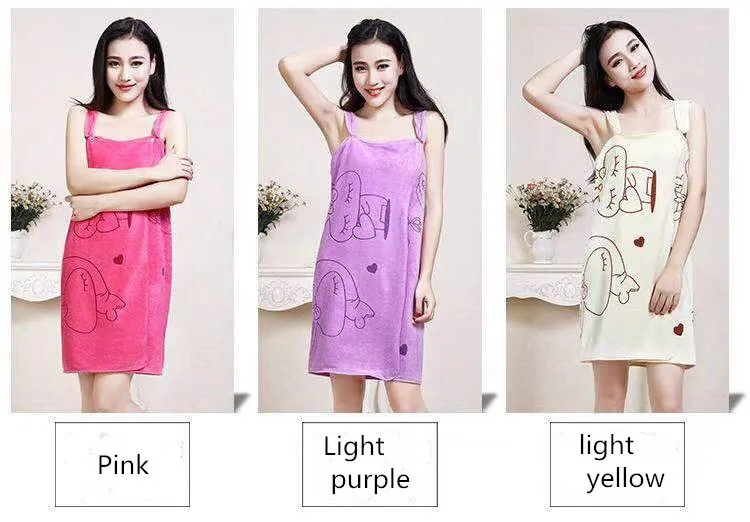 Coral fleece can be worn as a bath skirt, soft, absorbent and non-hair loss adult  towel, beauty salon robe