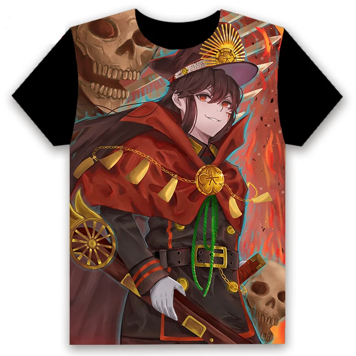 Модная футболка аниме Fate/Grand Order Nobunaga Oda Косплей короткий рукав топы унисекс Повседневная Черная футболка Летняя забавная рубашка - Цвет: 24