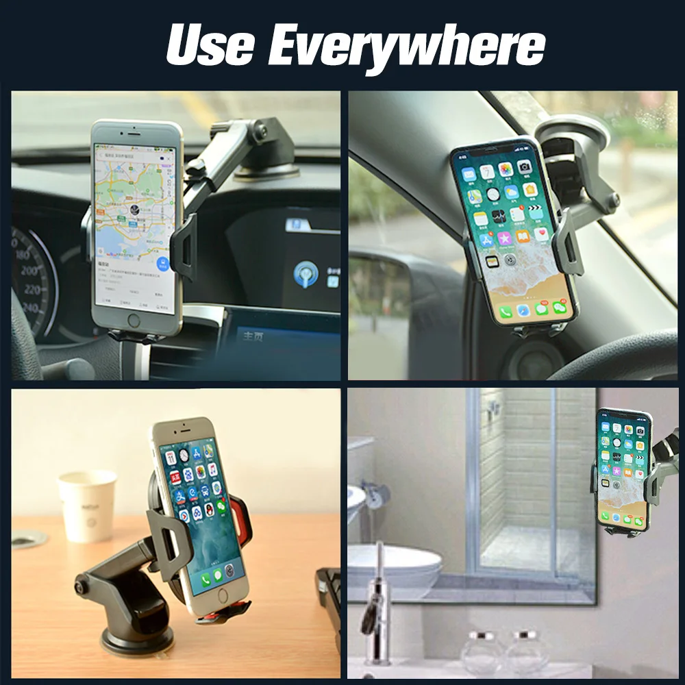 FONKEN Phone Car Holder Scalable Glass Suction Cup Desk in Car Mobile Holder  Stand Large Screen Smartphone GPS Auto Bracket
