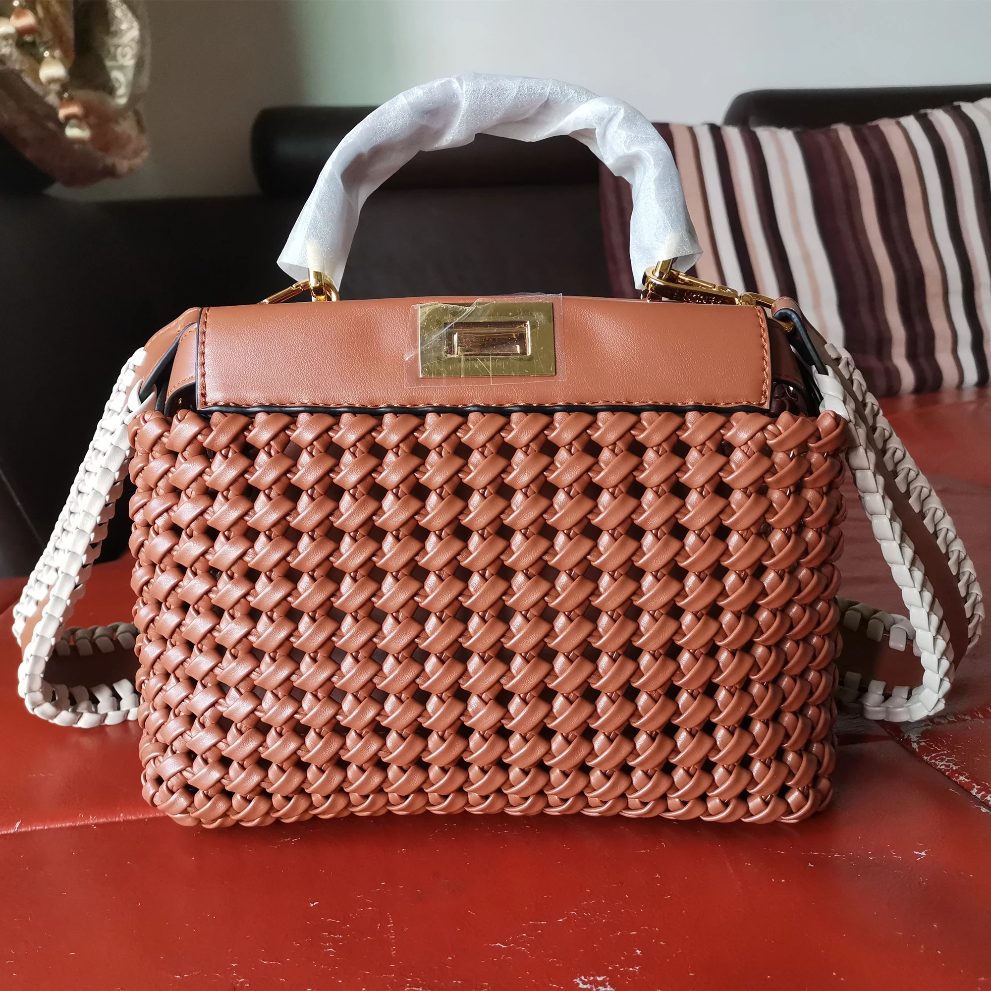 designer woven handbags